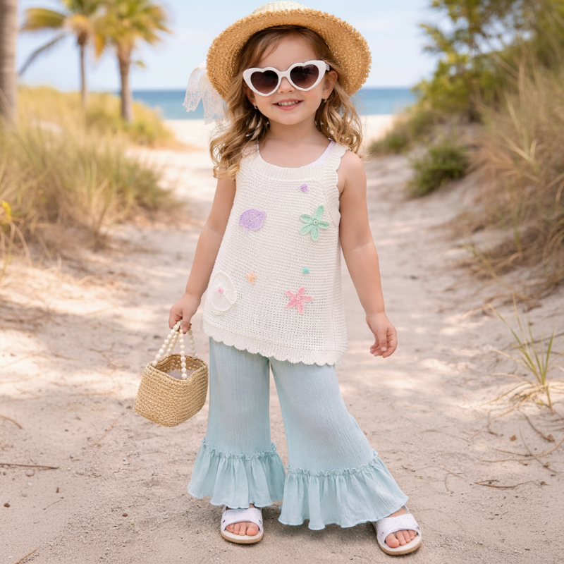 Girls Summer Outfit – Moderno y cómodo: conjunto de ropa infantil de verano
