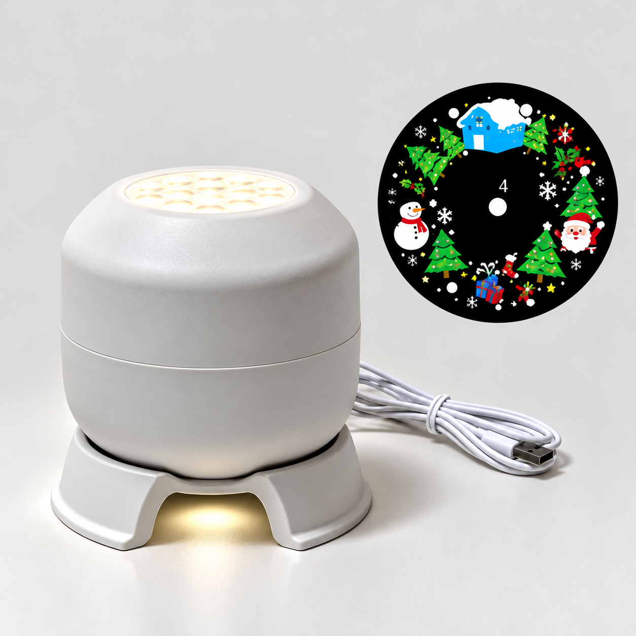 FrostyLight – Mágica y evocadora: lámpara giratoria para proyector (Navidad y Halloween)
