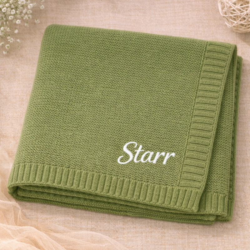 Personalized Baby Blanket – Suave y única: manta de algodón personalizada con bordado