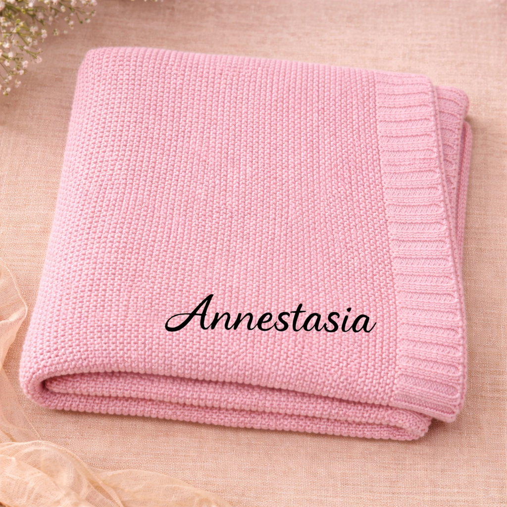 Personalized Baby Blanket – Suave y única: manta de algodón personalizada con bordado
