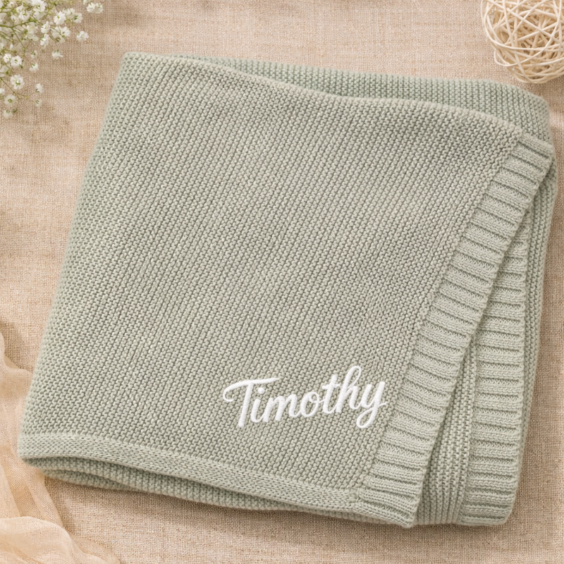 Personalized Baby Blanket – Suave y única: manta de algodón personalizada con bordado