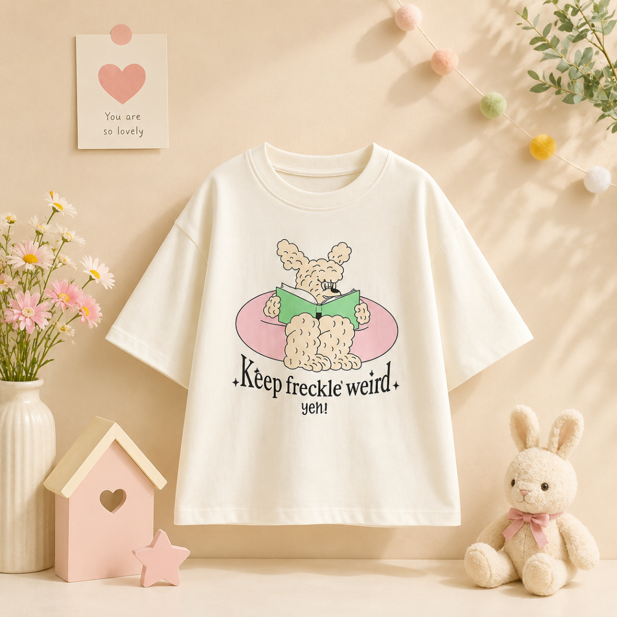 SunnyKids – Cómoda y monísima: camiseta oversize con estampado de dibujos animados