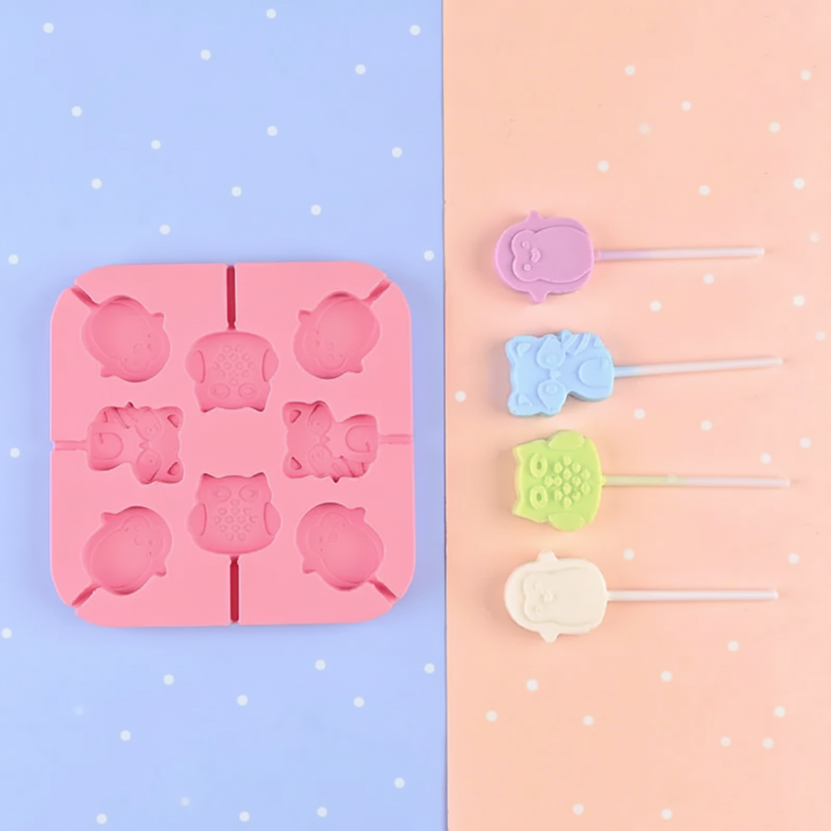SweetPop – Dulces saludables – Juego de moldes de silicona para piruletas