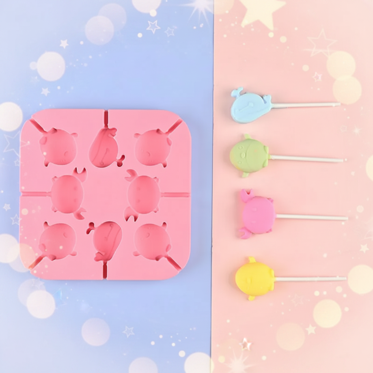 SweetPop – Dulces saludables – Juego de moldes de silicona para piruletas