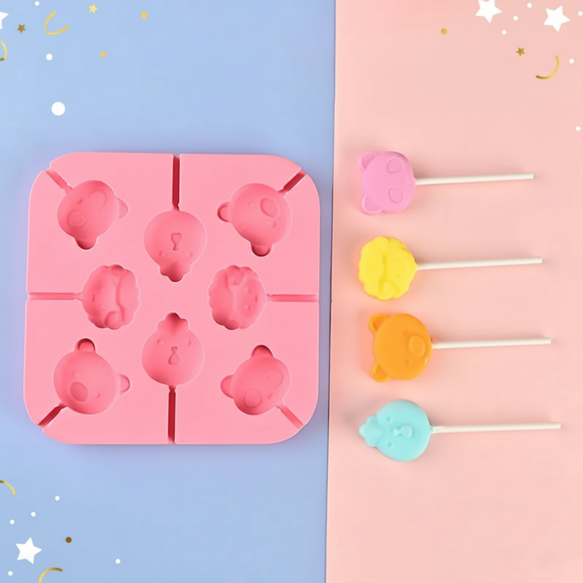 SweetPop – Dulces saludables – Juego de moldes de silicona para piruletas
