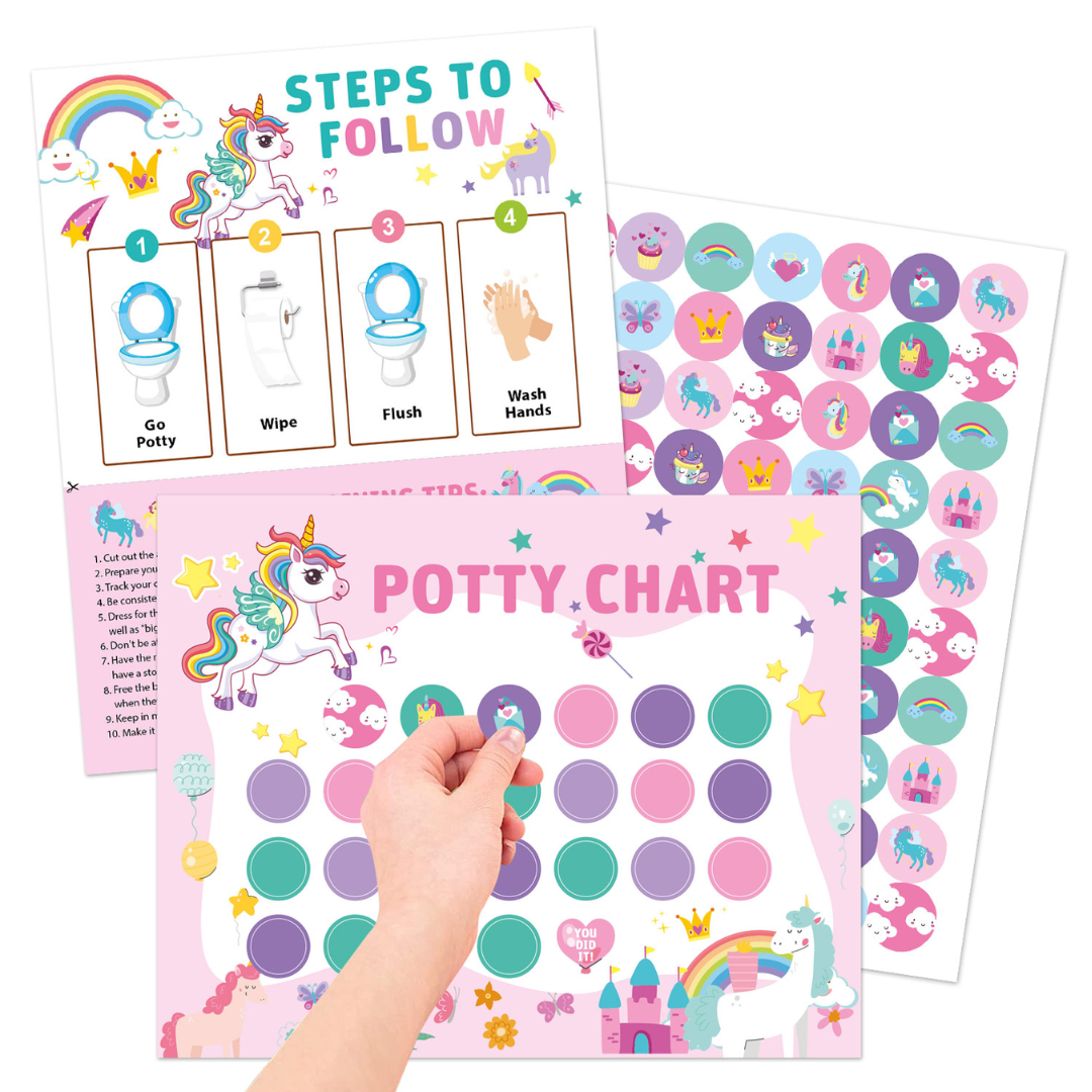 Potty Training – Juguetón y motivador - tarjeta de control de esfínteres con pegatinas