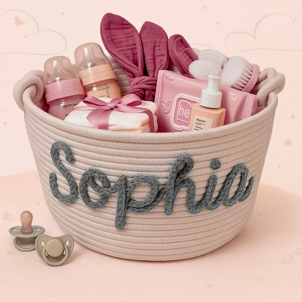 CuddleBasket – Bonito y personalizado: cesto para pañales personalizado