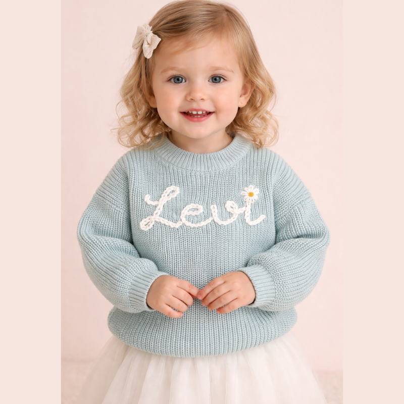 TinyStitch – Jersey de punto personalizado con nombre para niños