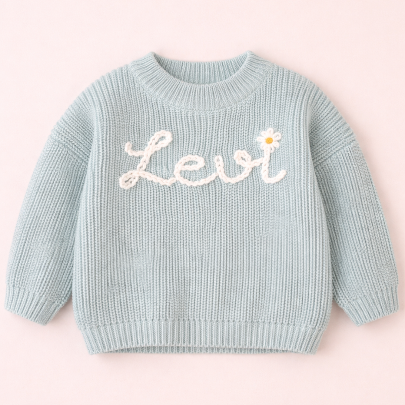TinyStitch – Jersey de punto personalizado con nombre para niños