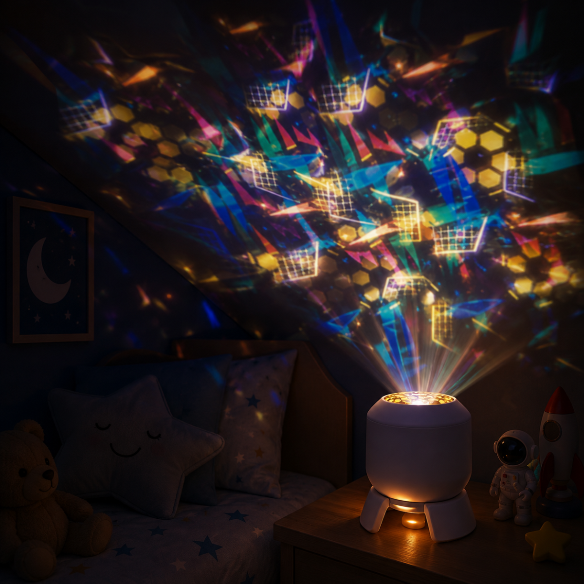 SeaDream – Divertido y educativo – Lámpara de noche LED giratoria de 360°