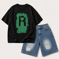 Thumbnail for CoolBoys – A la última y cómodo: conjunto para niño con camiseta y pantalones cortos vaqueros