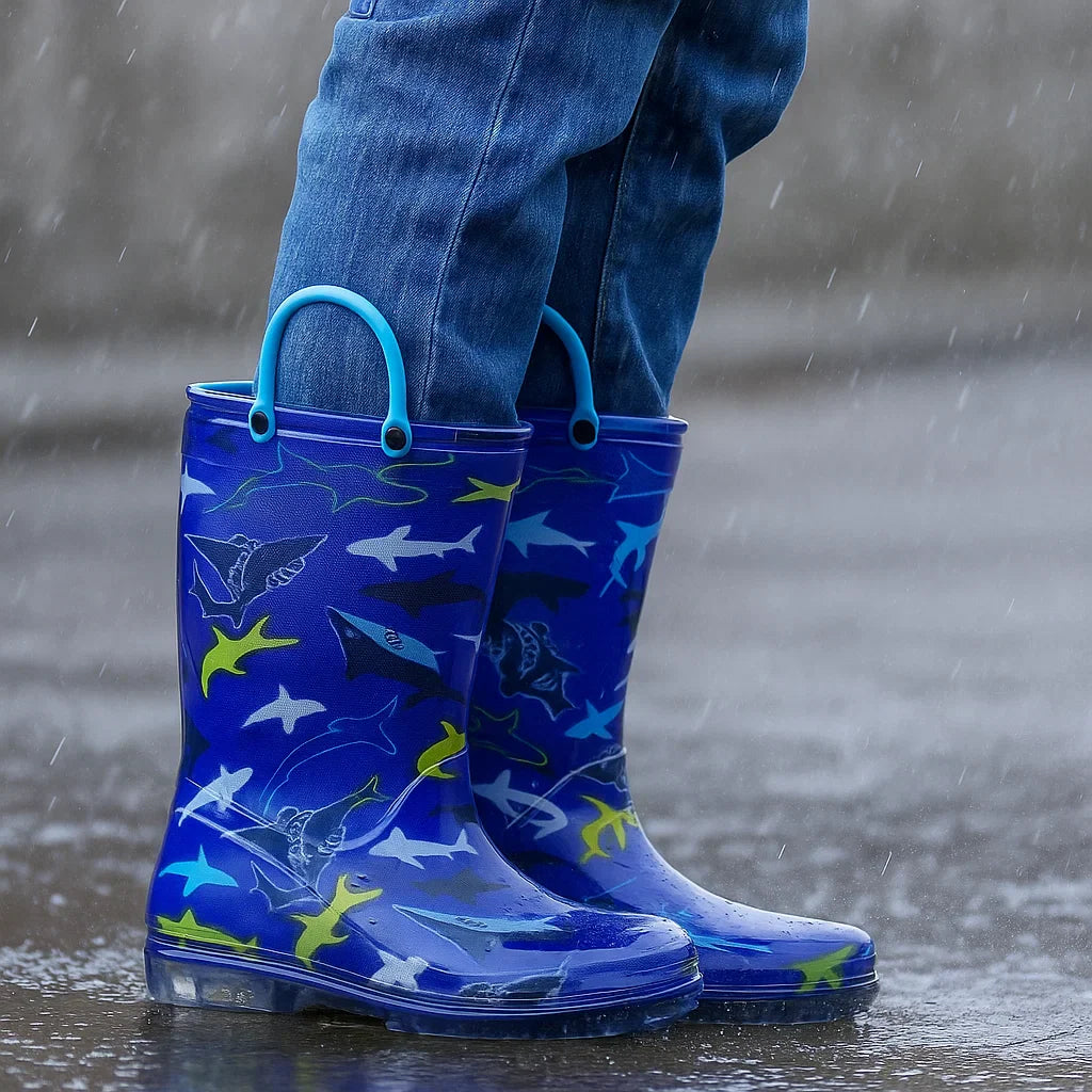 RainySteps – Fáciles y resistentes al agua: botas de lluvia con estampado y lazo.