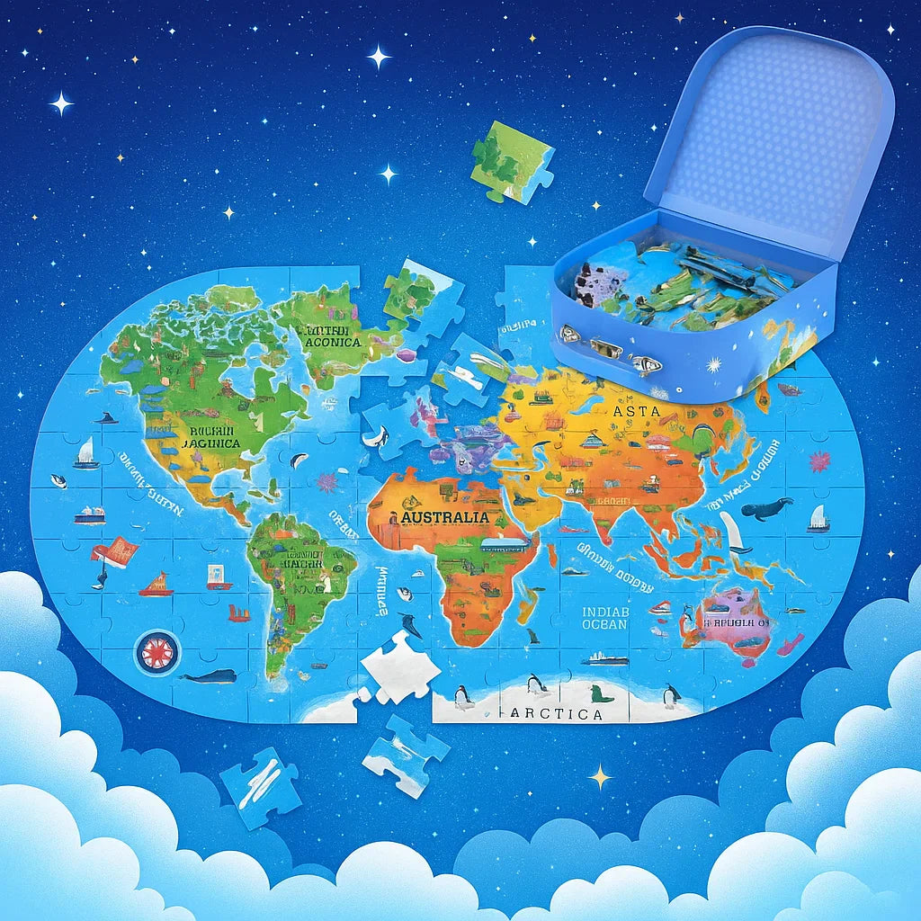 GeoMap – Educativo y divertido: rompecabezas de suelo con mapa del mundo