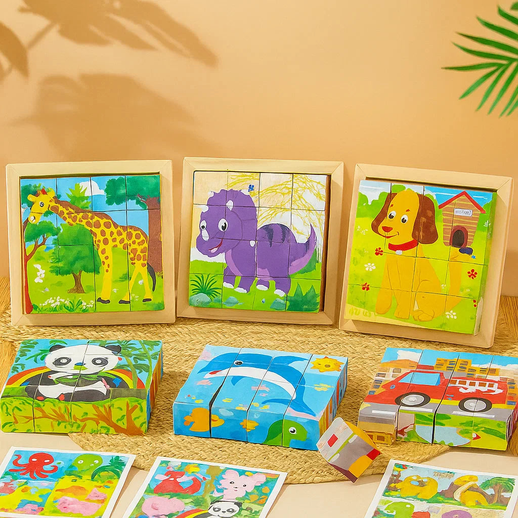 CubePuzzle – Divertido y educativo - Puzzle 3D de bloques de madera
