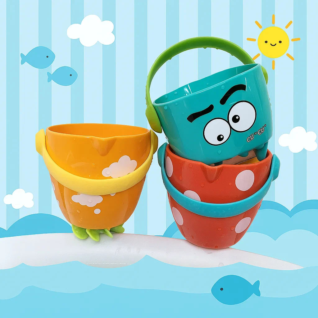 BathCups – Práctico y divertido: vasos vertedores Juguetes para el baño