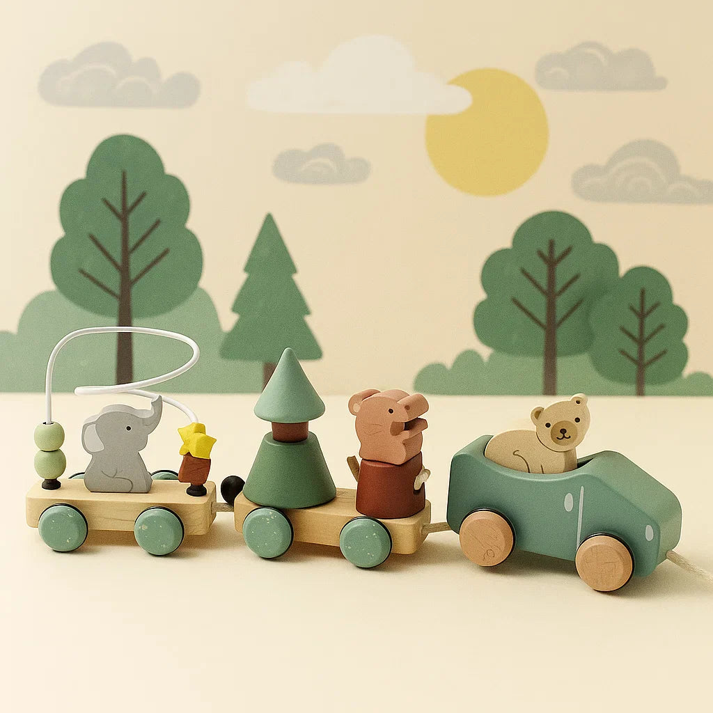 HappyTrain – Montessori & Fun – Set de trenes de madera