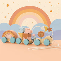 Thumbnail for HappyTrain – Montessori & Fun – Set de trenes de madera
