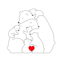 Thumbnail for Family Puzzle™ – Regalo personalizado para el Día de la Madre con una familia de ositos