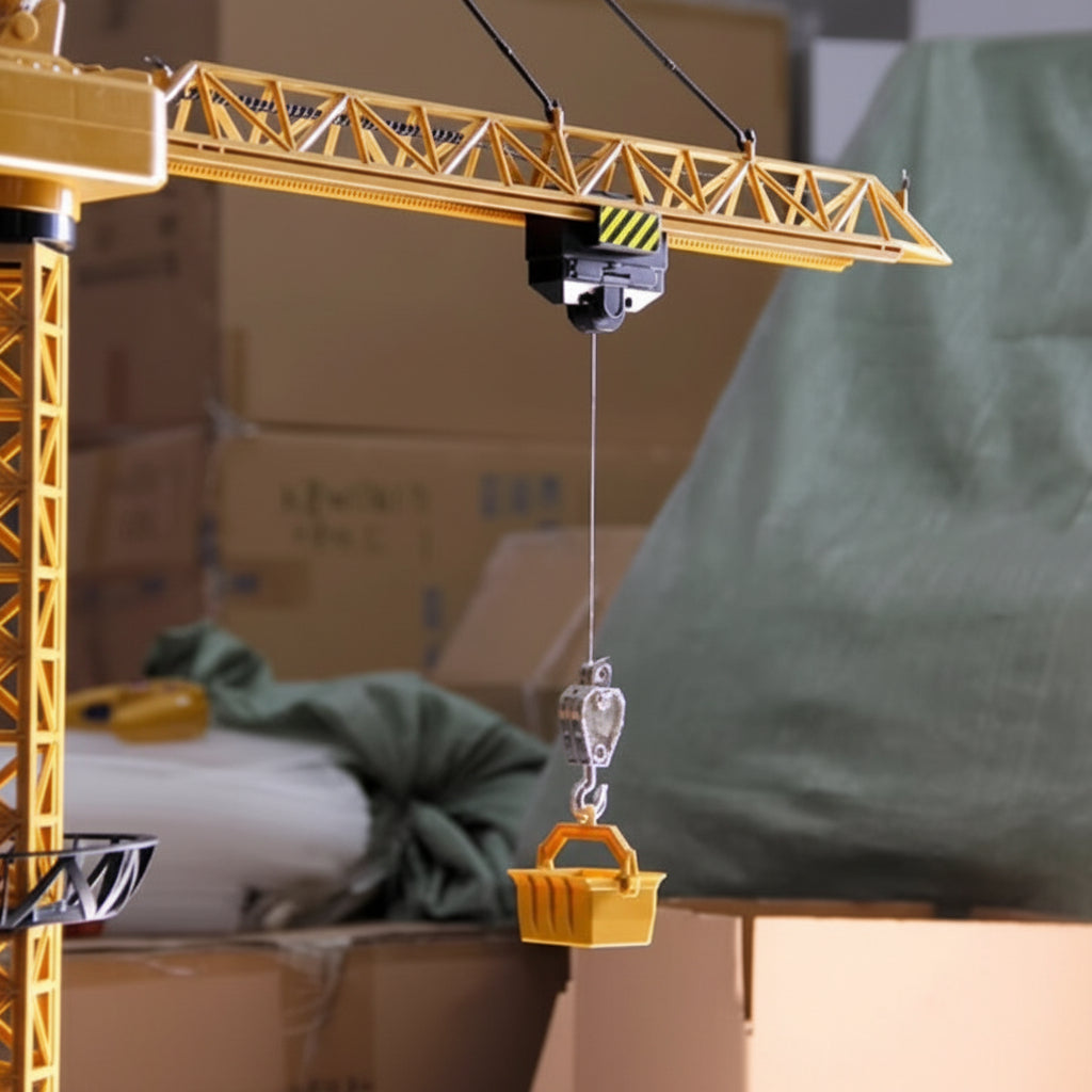 CranePro – Interactivo y realista: grúa torre de juguete con mando a distancia