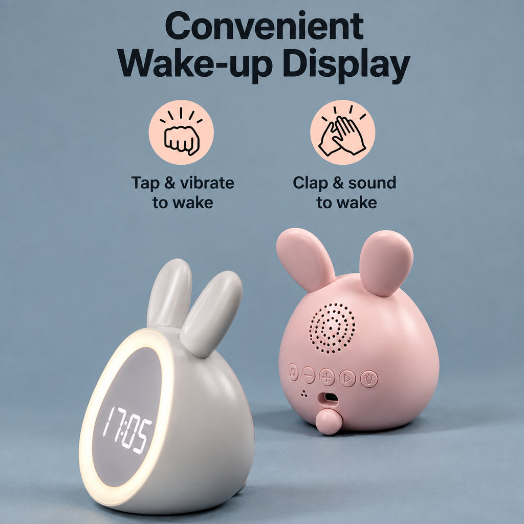 BunnyGlow – Bonito y práctico: despertador digital para niños con luz nocturna