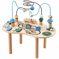 Thumbnail for WoodMaze – Divertido y educativo – Mesa de actividades de madera con laberinto de cuentas
