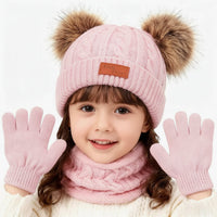 Thumbnail for CozyPom – Cálido y suave: conjunto de invierno con gorro, bufanda y guantes