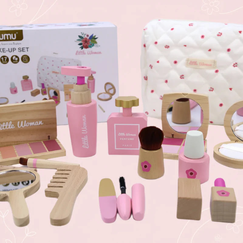 Wooden Makeup Play Set – Creatividad y juegos de rol – Set de maquillaje de madera