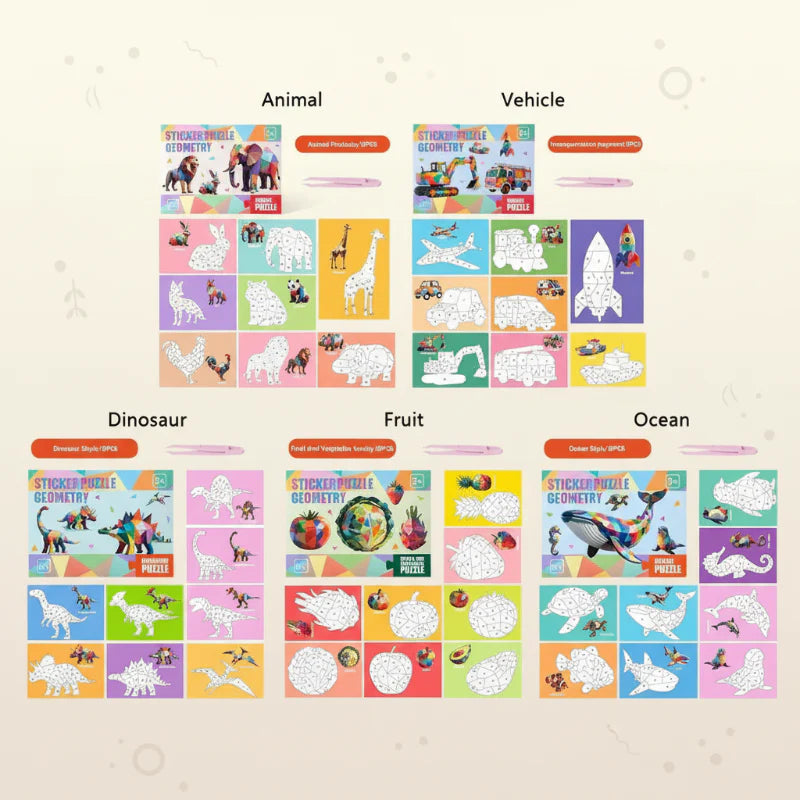 3D Sticker Puzzle – Creativo y educativo: rompecabezas geométrico en 3D