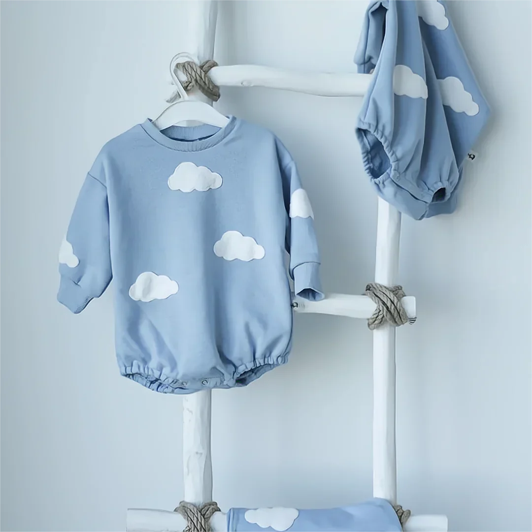 Mini Fashion™ - Cute Prints - Pelele sudadera con nubes