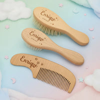 Thumbnail for Personalized Hairbrush – Suave y único: set personalizado de cepillos para el cabello del bebé