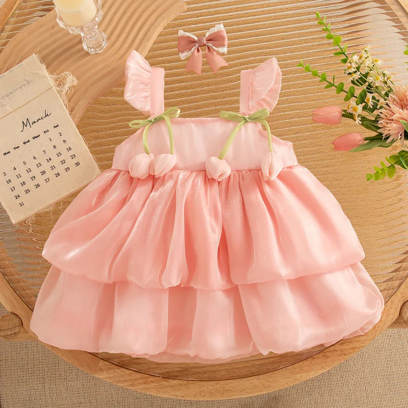 Tulip Mesh Dress – Elegancia y comodidad – Vestido infantil