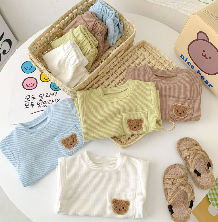 Mini Fashion™ - Lindo diseño de oso - Conjunto de verano - osito
