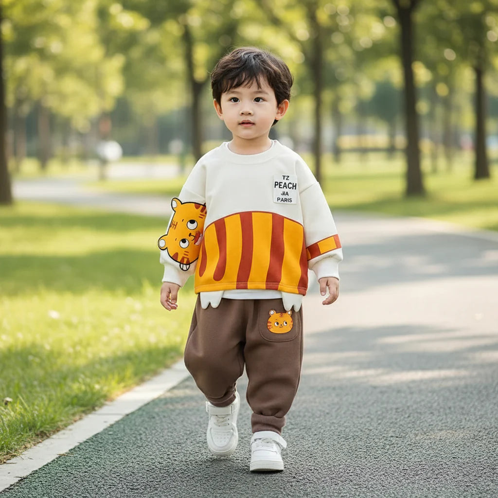 Mini Fashion™ - Cálido y suave: conjunto de ropa infantil de dos piezas