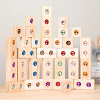 Thumbnail for Rainbow Gem Stacking Blocks – Creativo y educativo: juego de bloques de madera para apilar