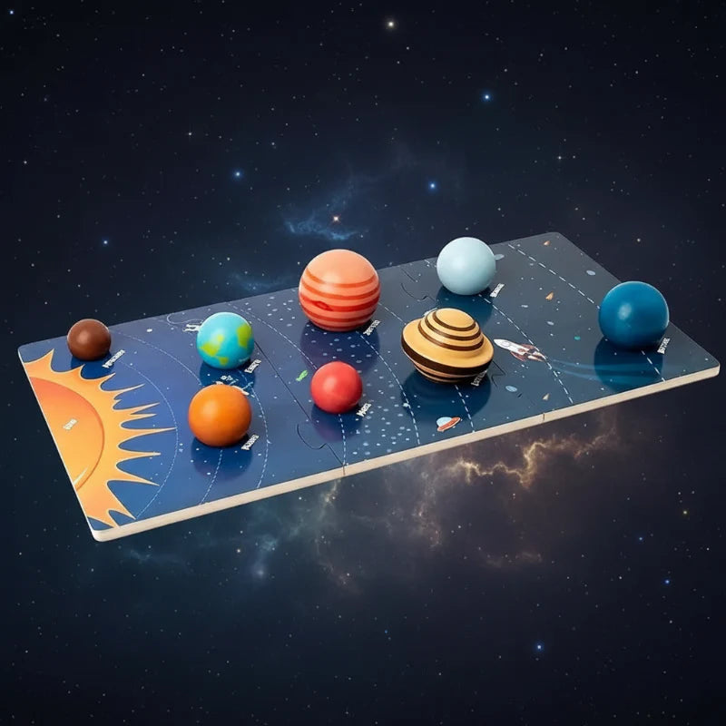 Wooden Solar System – Educativo y divertido: juego de planetas