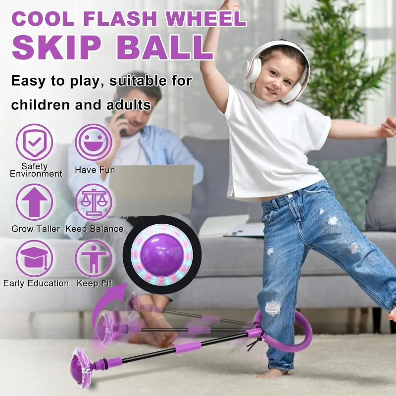 Flash Wheel Skip Ball – Activo y enérgico – Pelota de salto para un solo pie