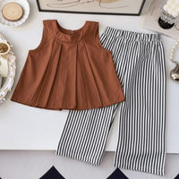 Thumbnail for Sleeveless Tops & Pants – Suave y elegante: conjunto de ropa de verano para niños