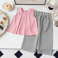 Thumbnail for Sleeveless Tops & Pants – Suave y elegante: conjunto de ropa de verano para niños