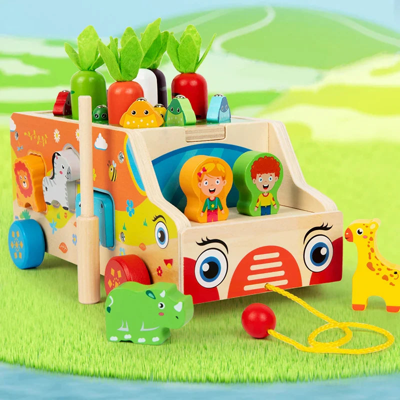 Montessori Animal Matching Toy – Educativo e interactivo: cochecito con rompecabezas