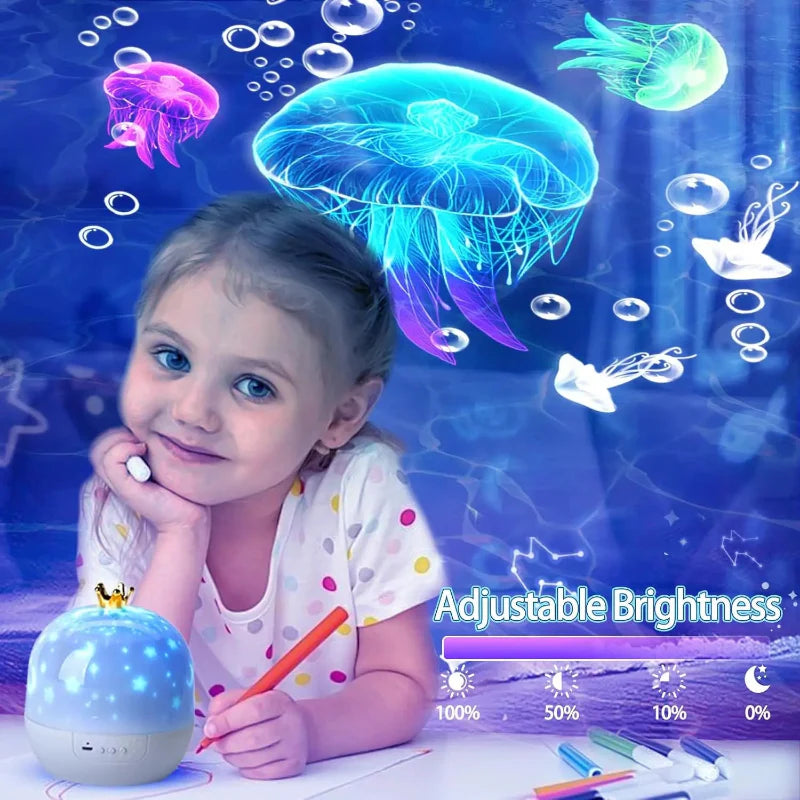 CosmoGlow – Soñador y creativo: lámpara nocturna Galaxy Projector con rotación de 360°