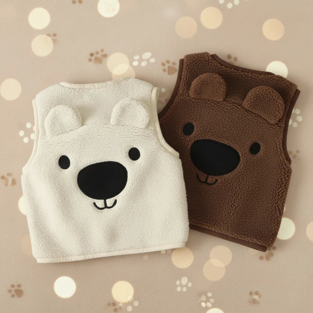 Baby Bear Fleece Vest – Cálido y suave – Chaleco infantil con ositos
