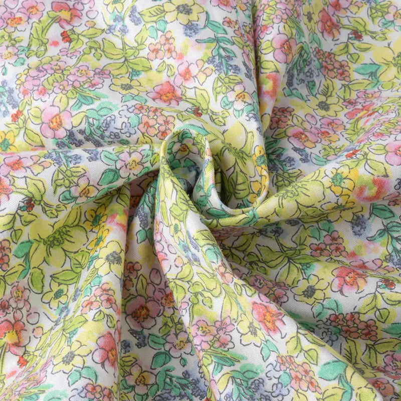 Floral Dress – Ligero y vaporoso – Vestido de manga ondulada para niña