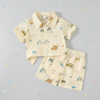 Thumbnail for Dinosaur & Car Print Outfit – Atrevido y divertido – Conjunto de ropa de verano
