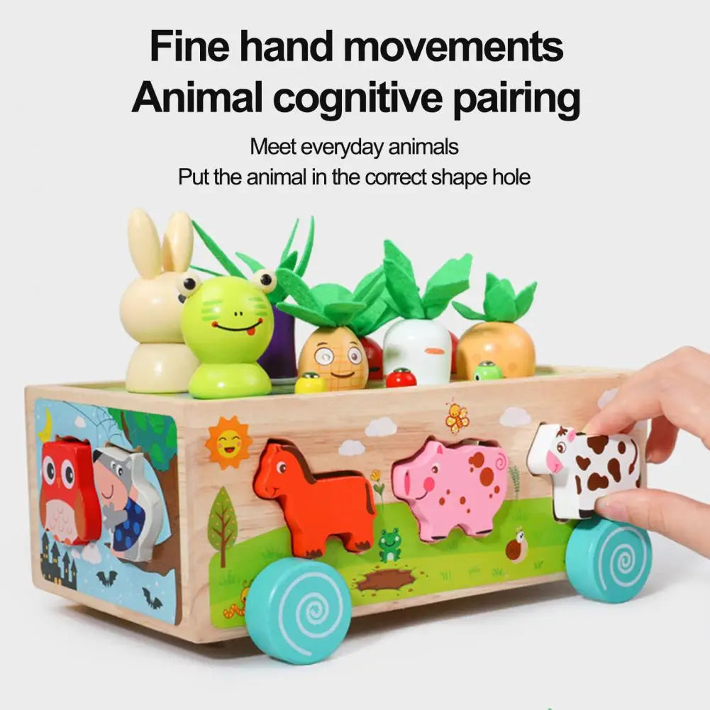 Woods™ - Formas divertidas en un vagón - Rompecabezas de animales y verduras