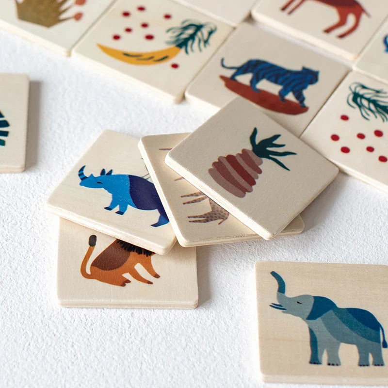 MemoryMatch – Madera y educativo – Juego de memoria de la selva