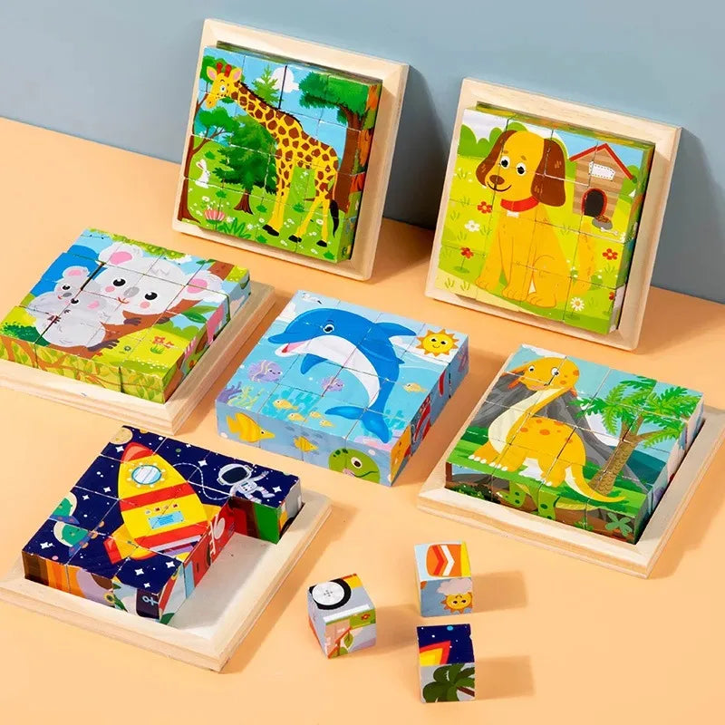 CubePuzzle – Divertido y educativo - Puzzle 3D de bloques de madera
