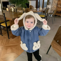 Thumbnail for Girls Bunny Denim Coat – Calidez y comodidad – Chaqueta infantil