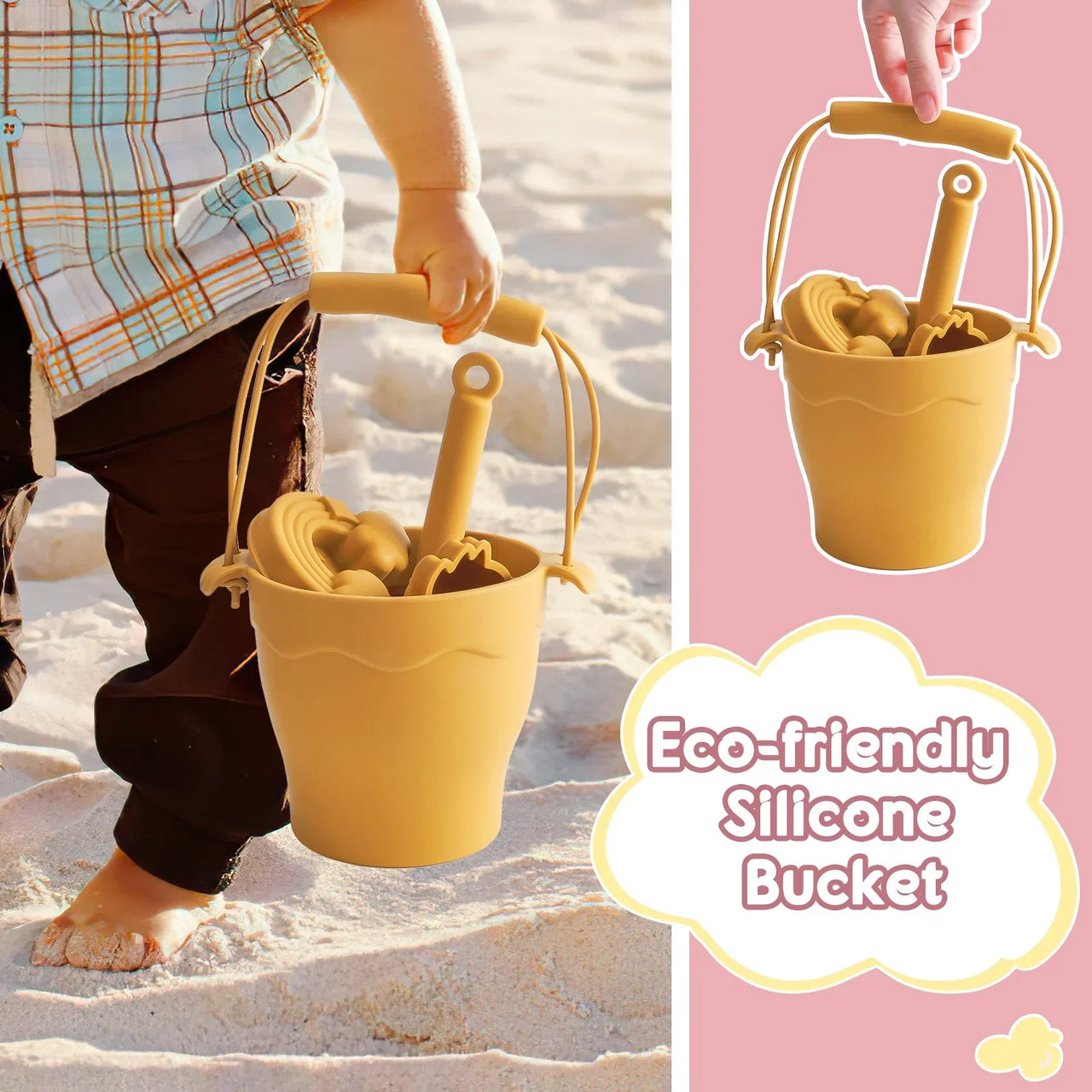 Silicone Beach Set™ - Cubo de playa Aventura en la arena - Set para playa de silicona