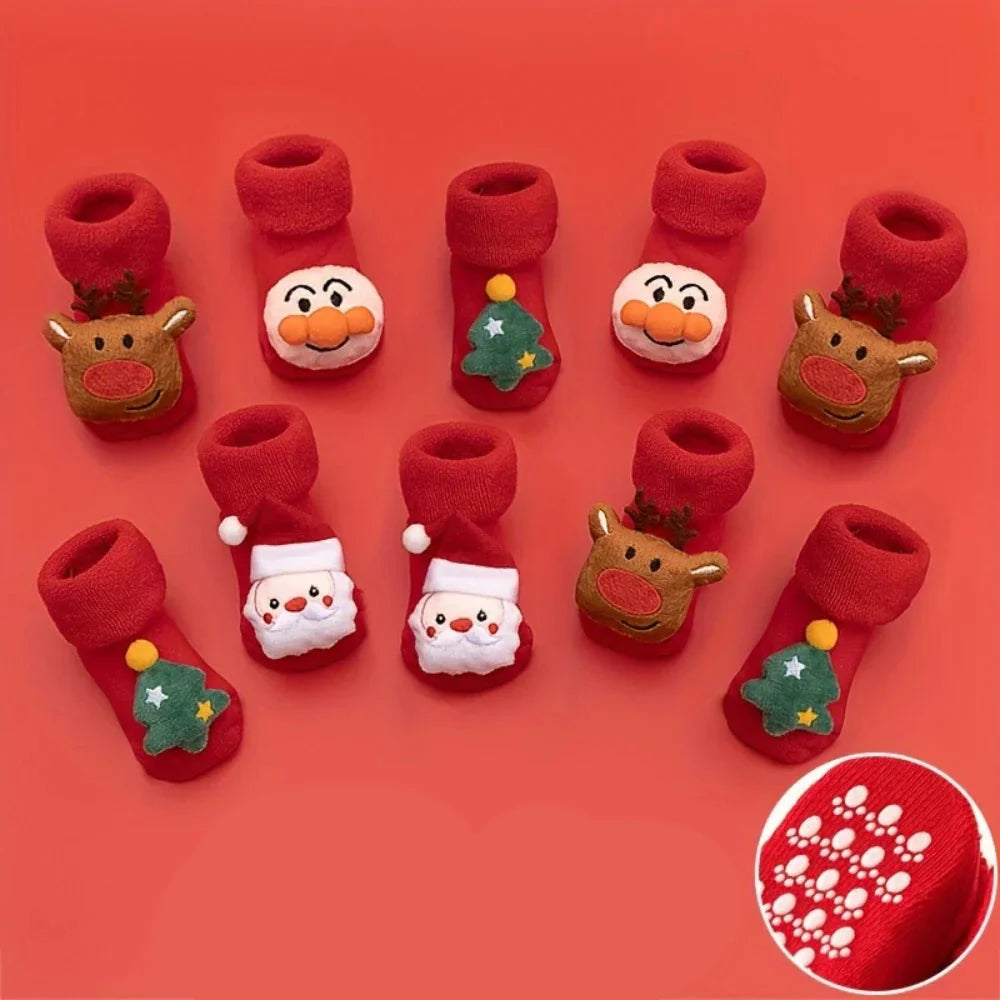 BabyClaus – Gruesos y cómodos: calcetines navideños de invierno con Papá Noel