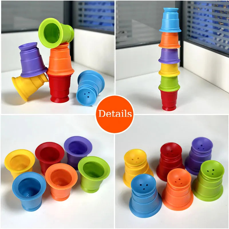 Rainbow Stacker Cups™ - Rainbow Stacking Fun - Vasos apilables arcoíris